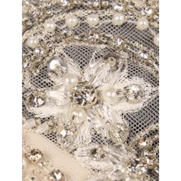 ALLURE BRIDALS C341 Ivory Silver Beading Lace Trumpet Short Sleeve Wedding Dress - Picture 11 of 12